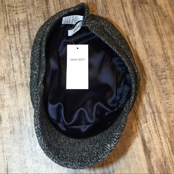 NWT Nine West Gray Tweed Newsboy Cap Hat - Picture 4 of 5
